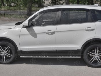 21 749 р. Защита порогов (Ø75x42 мм с проступью, нержавейка) Russtal Lifan X70 (2018-2025)  с доставкой в г. Москва. Увеличить фотографию 2