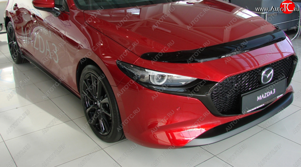 1 129 р. Дефлектор капота SIM Mazda 3/Axela BP хэтчбэк (2019-2025)  с доставкой в г. Москва