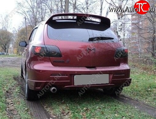 5 349 р. Накладка на задний бампер Sport CentreTuning  Mazda 3/Axela  BK (2003-2009) дорестайлинг, хэтчбэк, рестайлинг, хэтчбэк (Неокрашенная)  с доставкой в г. Москва