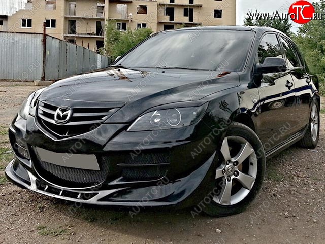 9 099 р. Передний бампер EXS STYLE Mazda 3/Axela BK дорестайлинг, хэтчбэк (2003-2006) (Неокрашенный)  с доставкой в г. Москва