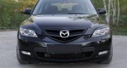 629 р. Реснички RA на фары  Mazda 3/Axela  BK (2006-2009) рестайлинг, хэтчбэк (Неокрашенные)  с доставкой в г. Москва. Увеличить фотографию 3