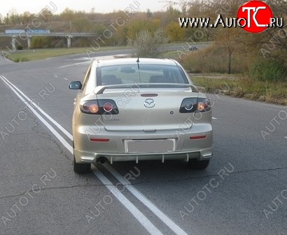 4 749 р. Накладка на задний бампер Style Mazda 3/Axela BK дорестайлинг седан (2003-2006) (Неокрашенная)  с доставкой в г. Москва