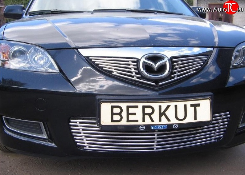 3 999 р. Декоративная вставка решетки радиатора Berkut Mazda 3/Axela BK дорестайлинг седан (2003-2006)  с доставкой в г. Москва