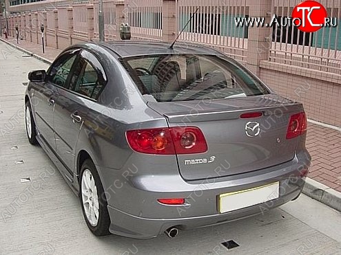 4 599 р. Лип спойлер CT Mazda 3/Axela BK дорестайлинг седан (2003-2006) (Неокрашенный)  с доставкой в г. Москва