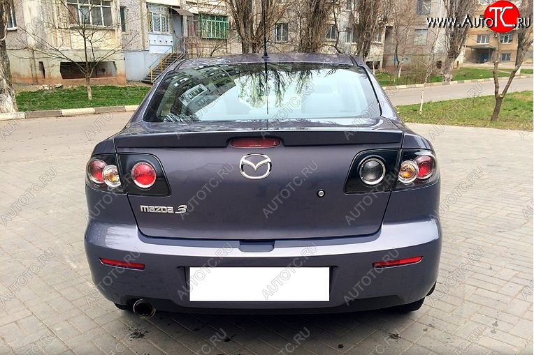 3 449 р. Лип спойлер SEDAN SPORT Mazda 3/Axela BK дорестайлинг седан (2003-2006) (Неокрашенный)  с доставкой в г. Москва