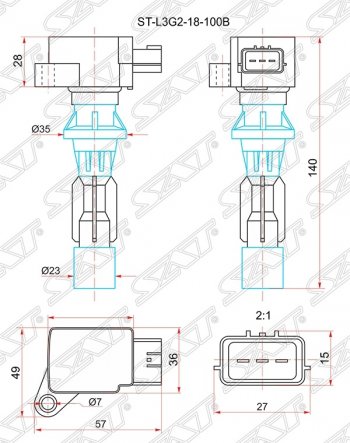 Катушка зажигания SAT (LF17 / L3-VDT / L5-VE) Mazda 6 GH рестайлинг седан (2010-2012)