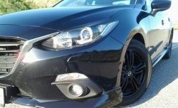 3 889 р. Клыки на передний бампер Style Mazda 3/Axela BM дорестайлинг седан (2013-2016) (Неокрашенные)  с доставкой в г. Москва. Увеличить фотографию 2