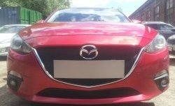 Сетка в решетку радиатора (с парктроником) Russtal Mazda 3/Axela BM дорестайлинг, хэтчбэк (2013-2016)