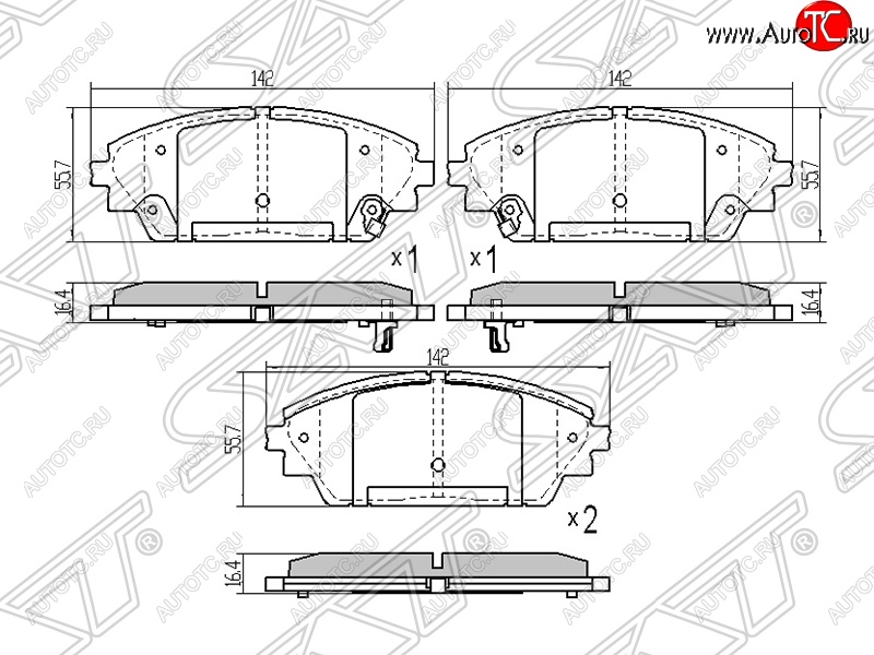 1 359 р. Колодки тормозные SAT (передние)  Mazda 3/Axela  BM (2013-2016) дорестайлинг седан  с доставкой в г. Москва