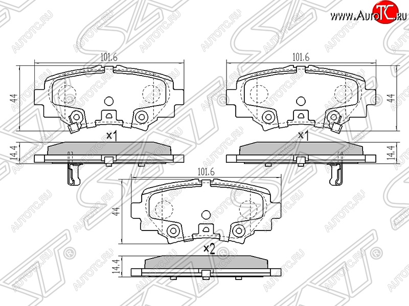 1 049 р. Колодки тормозные SAT (задние) Mazda 3/Axela BM дорестайлинг седан (2013-2016)  с доставкой в г. Москва