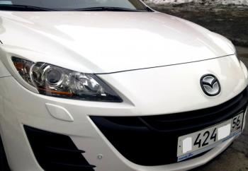 1 859 р. Реснички на фары MV-Tuning  Mazda 3/Axela  BL (2009-2013) дорестайлинг седан, дорестайлинг, хэтчбэк 5 дв., рестайлинг седан, рестайлинг, хэтчбэк (Неокрашенные)  с доставкой в г. Москва. Увеличить фотографию 4