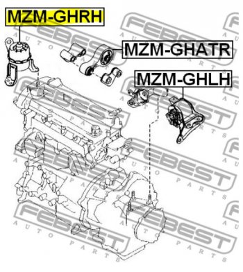 5 799 р. Правая подушка двигателя Febest (гидравлическая) Mazda 6 GH дорестайлинг лифтбэк (2007-2010)  с доставкой в г. Москва. Увеличить фотографию 4