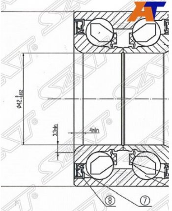 Подшипник передней ступицы SAT (с ABS) Mazda 6 GH рестайлинг универсал (2010-2012)