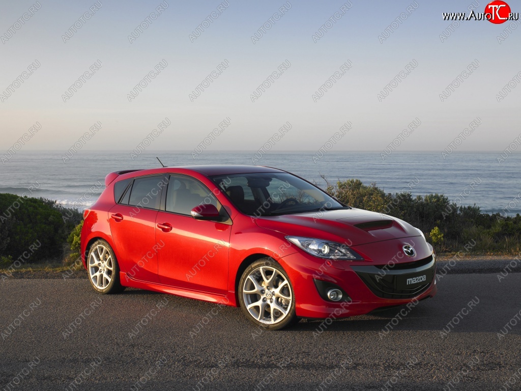 4 899 р. Пороги накладки KNIGHT SPORTS Mazda 3/Axela BL дорестайлинг, хэтчбэк 5 дв. (2009-2011) (Неокрашенные)  с доставкой в г. Москва