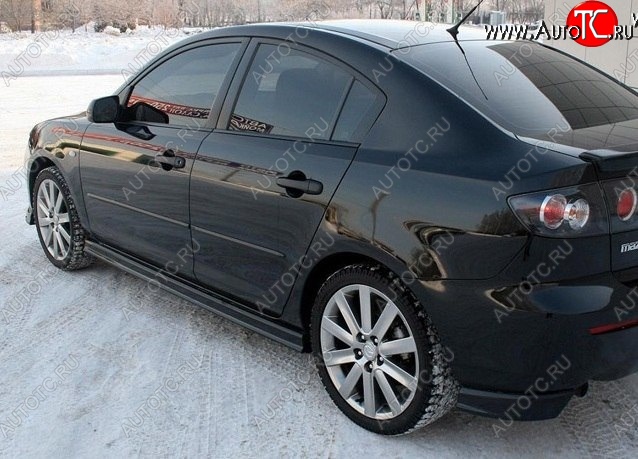 3 099 р. Клыки на задний бампер Style  Mazda 3/Axela  BK (2003-2006) дорестайлинг седан (Неокрашенная)  с доставкой в г. Москва