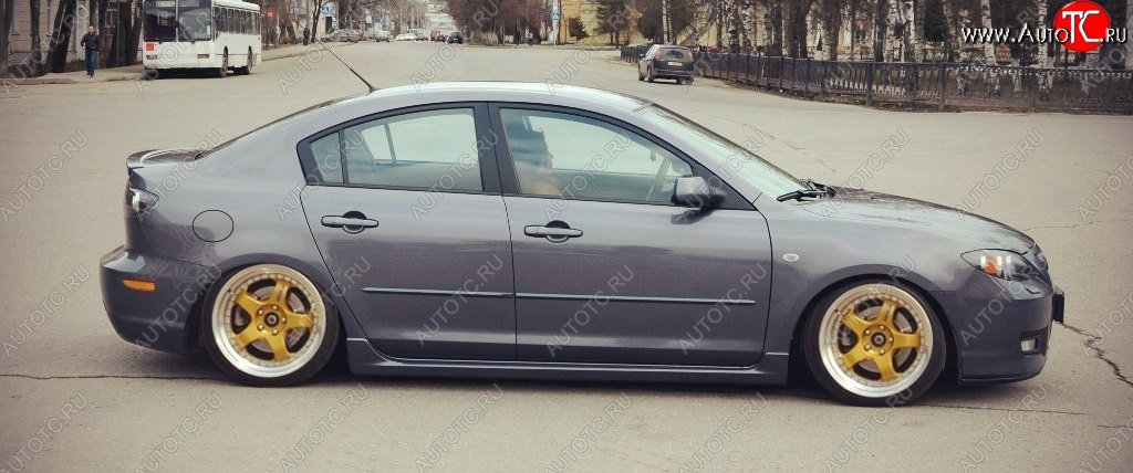 4 549 р. Пороги накладки Сток 2л Mazda 3/Axela BK дорестайлинг, хэтчбэк (2003-2006) (Неокрашенные)  с доставкой в г. Москва