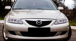 799 р. Реснички RA на фары Mazda 6 GG лифтбэк рестайлинг (2005-2008) (Неокрашенные)  с доставкой в г. Москва. Увеличить фотографию 1