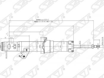 Левый амортизатор передний SAT Mazda Atenza GG универсал дорестайлинг (2002-2005)