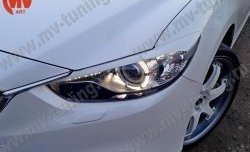 1 299 р. Реснички на фары Sport V2 Mazda 6 GJ дорестайлинг седан (2012-2015) (Неокрашенные)  с доставкой в г. Москва. Увеличить фотографию 3