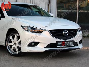 6 299 р. Клыки переднего бампера Var №2 Lite (комплектация Drive и Activ) MV-Tuning Mazda 6 GJ дорестайлинг седан (2012-2015) (Неокрашенные)  с доставкой в г. Москва. Увеличить фотографию 1