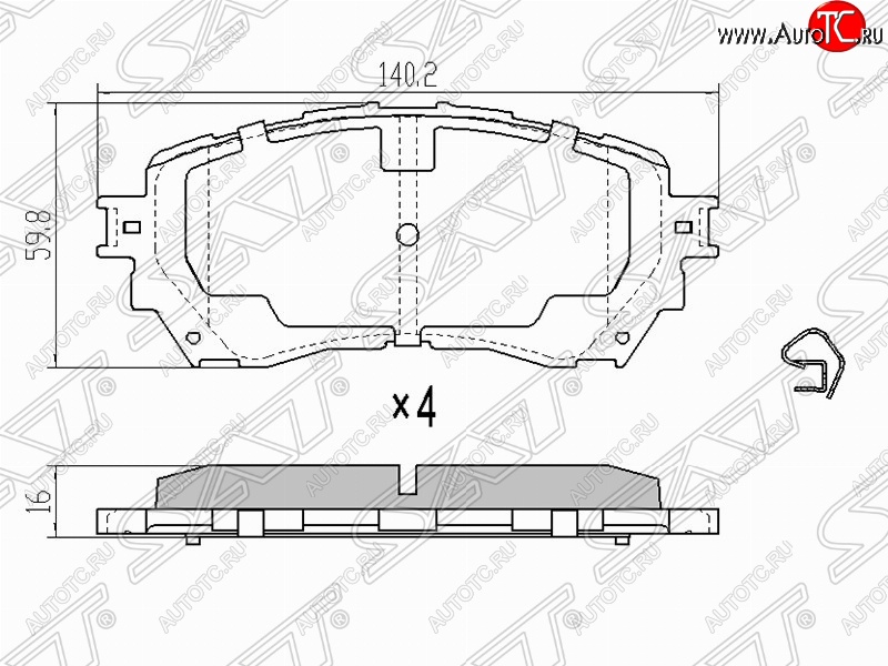 1 199 р. Колодки тормозные (передние) SAT  Mazda 6  GJ - Atenza  правый руль  с доставкой в г. Москва