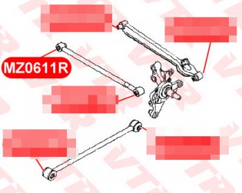 1 179 р. Сайлентблок поперечной тяги задней подвески VTR (внутренний, полиуретан) Mazda 626 GE седан (1991-1997)  с доставкой в г. Москва. Увеличить фотографию 2
