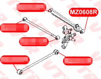 639 р. Сайлентблок поперечной тяги задней подвески VTR (наружный, полиуретановый) Mazda 626 GE седан (1991-1997)  с доставкой в г. Москва. Увеличить фотографию 2