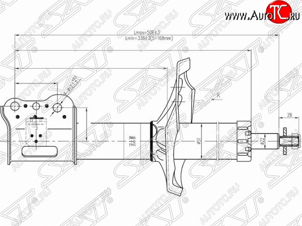 4 299 р. Правый амортизатор передний SAT  Mazda 626 ( GF,  GF,FW) - Capella  GF  с доставкой в г. Москва