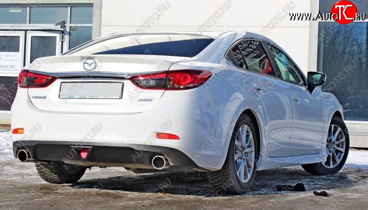 12 699 р. Диффузор заднего бампера Sport v1  Mazda 6  GJ (2015-2018) 1-ый рестайлинг седан (Неокрашенная)  с доставкой в г. Москва