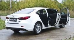 2 099 р. Накладки порожков салона RA Mazda 6 GJ 1-ый рестайлинг седан (2015-2018) (Комплект (4 шт.))  с доставкой в г. Москва. Увеличить фотографию 1