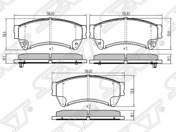 1 199 р. Колодки тормозные SAT (передние)  Mazda 6  GH - Atenza  с доставкой в г. Москва. Увеличить фотографию 1