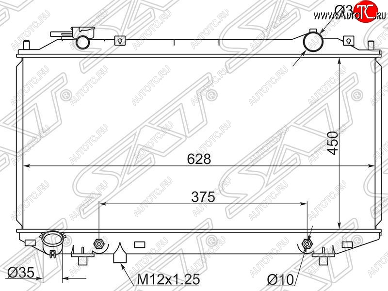 8 799 р. Радиатор двигателя (пластинчатый, 2.5D/2.5TD/2.9D/3.0TD, АКПП) SAT Mazda BT-50 (2011-2015)  с доставкой в г. Москва