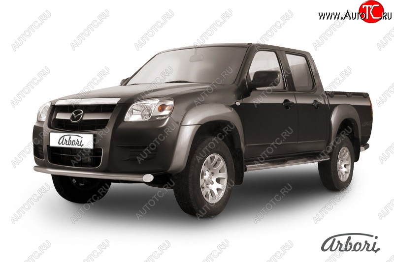 10 709 р. Защита заднего бампера Arbori (нержавейка, 1 труба d57 mm). Mazda BT-50 (2006-2011)  с доставкой в г. Москва