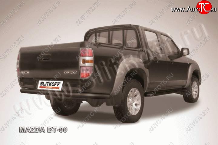 10 499 р. Защита задняя Slitkoff Mazda BT-50 (2011-2015) (Цвет: серебристый)  с доставкой в г. Москва