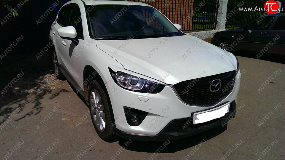 1 299 р. Реснички на фары Tuning-Sport v1 (широкие) Mazda CX-5 KE дорестайлинг (2011-2014) (Неокрашенные)  с доставкой в г. Москва