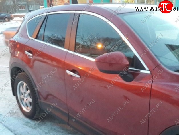 2 849 р. Накладки на нижнюю часть окон дверей СТ Mazda CX-5 KE дорестайлинг (2011-2014) (Неокрашенные)  с доставкой в г. Москва