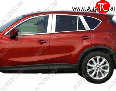 6 449 р. Накладки на верхнюю часть окон дверей СТ Mazda CX-5 KE рестайлинг (2015-2017) (Неокрашенные)  с доставкой в г. Москва