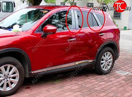 4 749 р. Накладки на центральные стойки дверей СТ Mazda CX-5 KE дорестайлинг (2011-2014) (Неокрашенные)  с доставкой в г. Москва