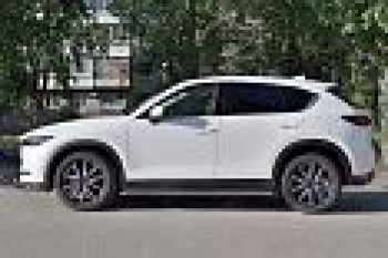 31 649 р. Пороги труба 120х60 овал с проступью . Russtal Mazda CX-5 KF (2016-2024)  с доставкой в г. Москва. Увеличить фотографию 3