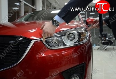 1 999 р. Реснички на фары CT Mazda CX-5 KE дорестайлинг (2011-2014) (Неокрашенные)  с доставкой в г. Москва