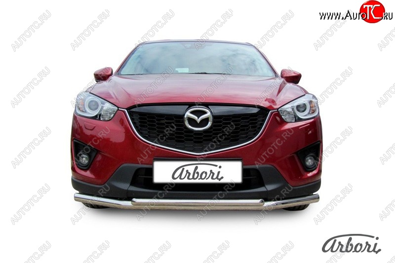 15 182 р. Защита переднего бампера Arbori (нержавейка, 2 трубы d57 и 42 mm) Mazda CX-5 KE рестайлинг (2015-2017)  с доставкой в г. Москва