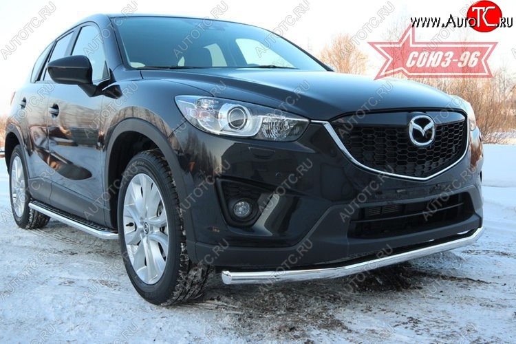 16 424 р. Защита переднего бампера одинарная Souz-96 (d60) Mazda CX-5 KE рестайлинг (2015-2017)  с доставкой в г. Москва