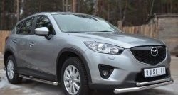 17 299 р. Защита порогов из круглой трубы диаметром 63 мм Russtal Mazda CX-5 KE дорестайлинг (2011-2014) (Защита порогов с со скосами на торцах (вариант 1))  с доставкой в г. Москва. Увеличить фотографию 4