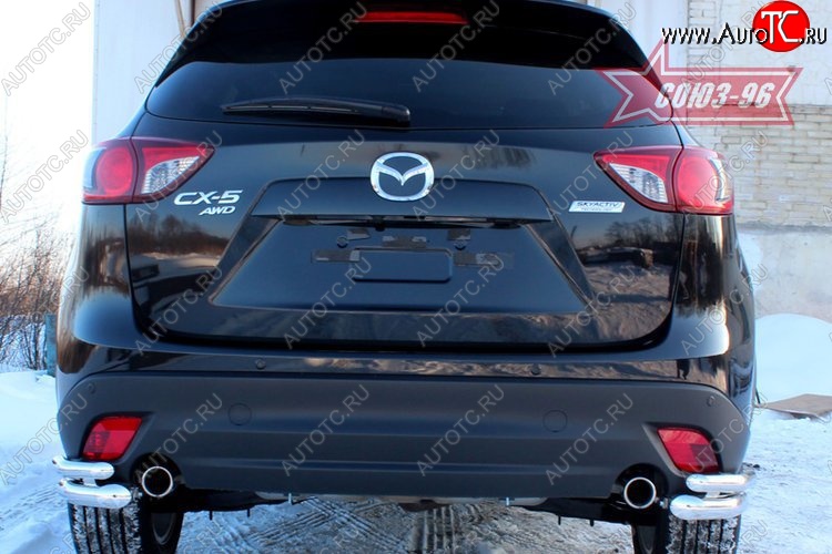 22 409 р. Защита заднего бампера из боковых уголков Souz-96 (d60/42) Mazda CX-5 KE дорестайлинг (2011-2014)  с доставкой в г. Москва