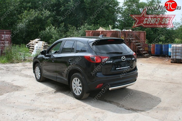 18 359 р. Защита заднего бампера из овальной трубы Souz-96 (d75x42) Mazda CX-5 KE дорестайлинг (2011-2014)  с доставкой в г. Москва