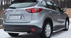 11 549 р. Одинарная защита заднего бампера из трубы диаметром 42 мм SLITKOFF  Mazda CX-5  KE (2011-2017) дорестайлинг, рестайлинг  с доставкой в г. Москва. Увеличить фотографию 4