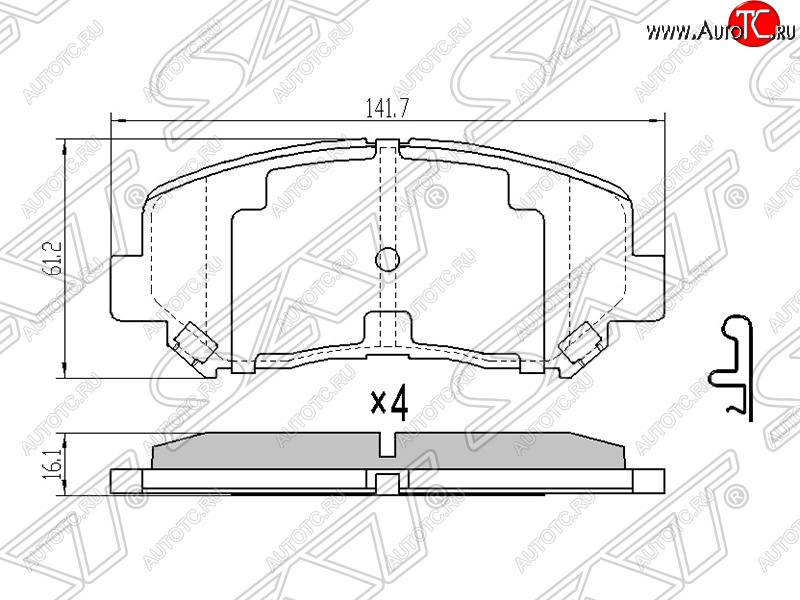 1 499 р. Колодки тормозные SAT (передние)  Mazda CX-5  KE (2011-2017) дорестайлинг, рестайлинг  с доставкой в г. Москва