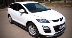 14 849 р. Защита порогов из круглой трубы диаметром 63 мм Russtal Mazda CX-7 ER рестайлинг (2010-2012) (Защита порогов с со скосами на торцах (вариант 1))  с доставкой в г. Москва. Увеличить фотографию 6