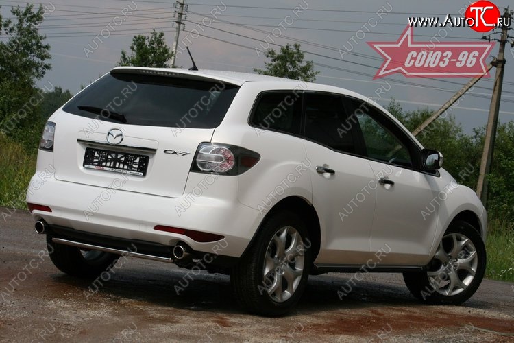 8 369 р. Защита заднего бампера Souz-96 (d42) Mazda CX-7 ER рестайлинг (2010-2012)  с доставкой в г. Москва