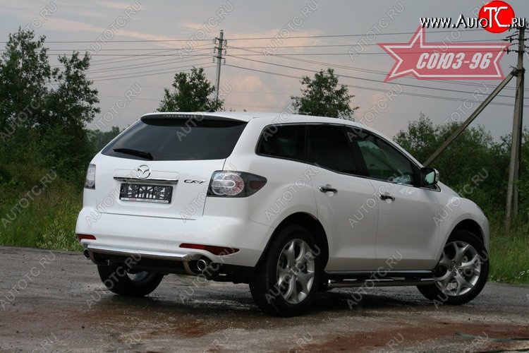 12 059 р. Защита заднего бампера Souz-96 (d60) Mazda CX-7 ER рестайлинг (2010-2012)  с доставкой в г. Москва